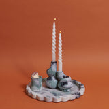 The Cuddle - A Pair of Little and Big Glob Candle Holders
