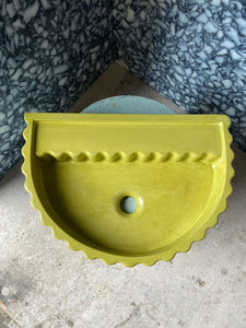Sample Sale -  Concrete Sink - The Semi Scallop - Sub Lime