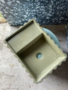 Sample Sale -  Concrete Sink - The Fluted Rectangle - Truffle Shuffle