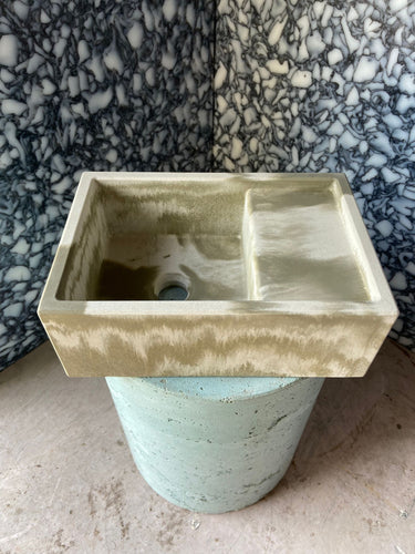 Sample Sale -  Concrete Sink - The Cloakroom Basin - Truffle Shuffle & Powder