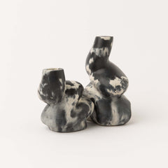 The Cuddle - A Pair of Little and Big Glob Candle Holders