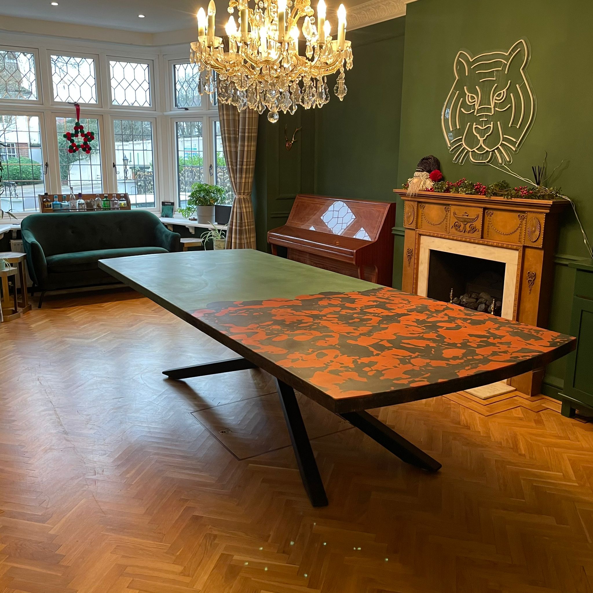 Bespoke Coloured Concrete Dining Table, Essex Smith & Goat