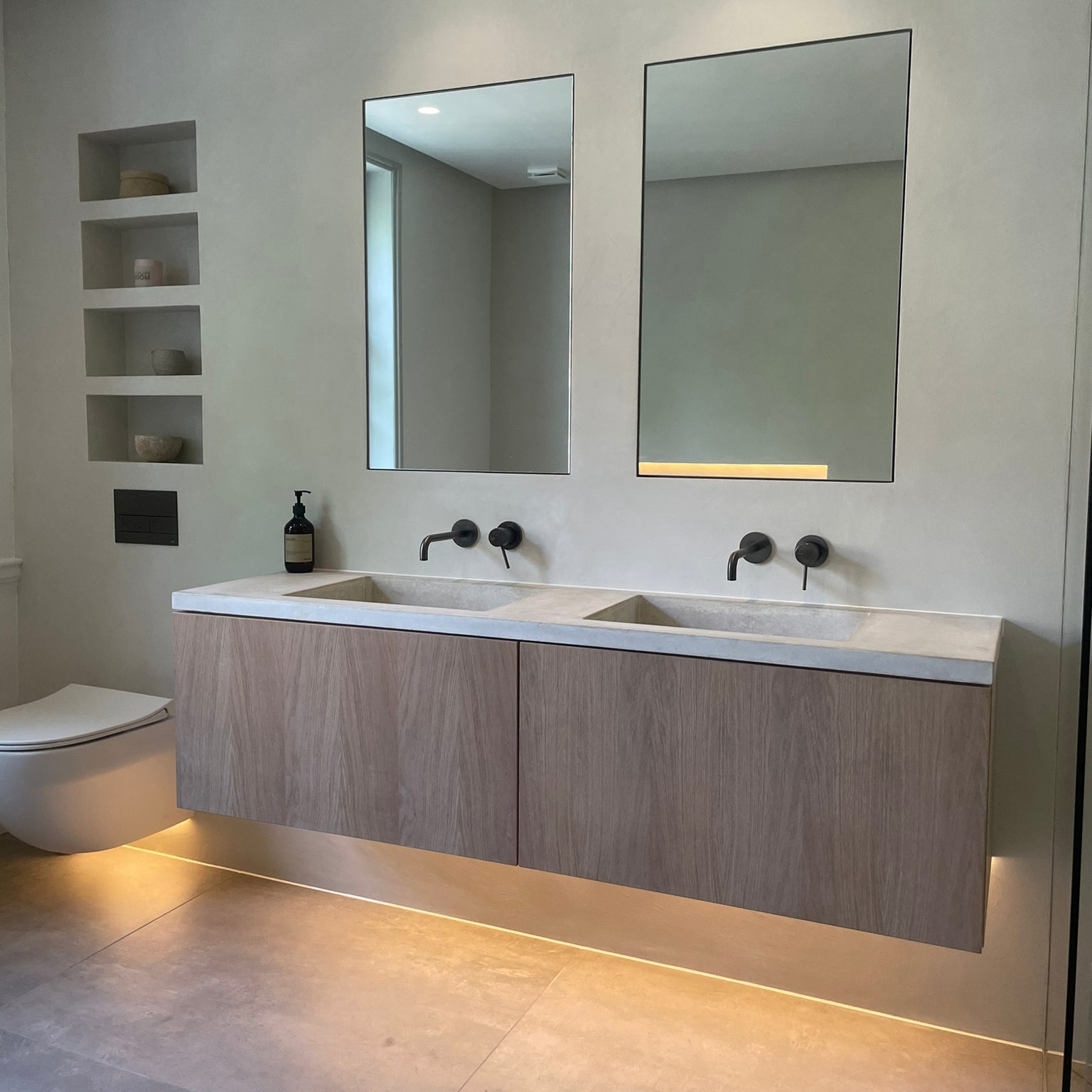 Bespoke Concrete Double Vanity, London NW3