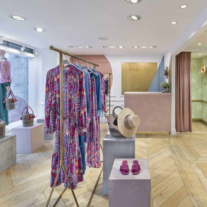 Concrete Counter and Plinths at Paolita Flagship Store, Notting Hill