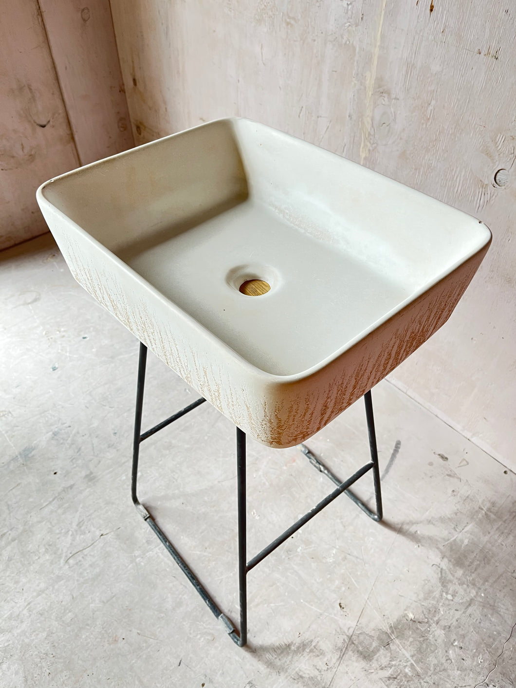 Sample Sale -  Concrete Sink - The Soft Rectangle - Powder