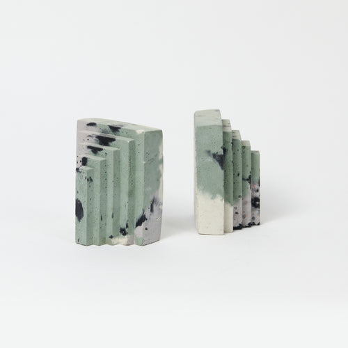 Goodhood x Smith & Goat  - Concrete Bookends - Green and Lilac