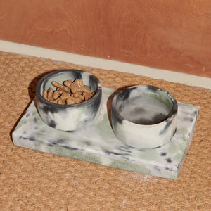 Goodhood x Smith & Goat - Concrete Pet Bowl - Green and Lilac