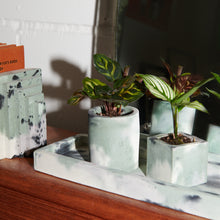 Load image into Gallery viewer, Goodhood x Smith &amp; Goat - Concrete Cube Pot - Small - Green and Lilac