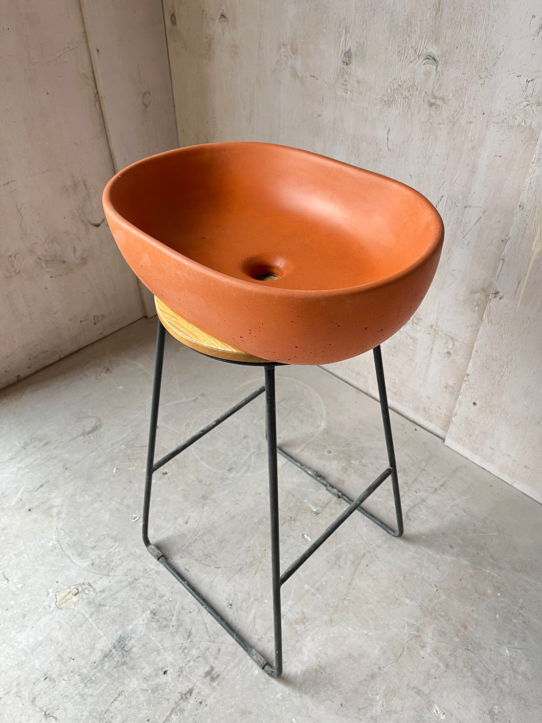 Sample Sale -  Concrete Sink - The Oval - Custom Terracotta Colourway