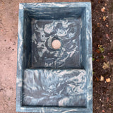 Sample Sale -  Concrete Sink - The Cloakroom Basin - Blue Steele and Pigeon Marble