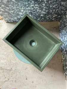 Sample Sale -  Concrete Sink - The Mini Rectangle - Beulah Green