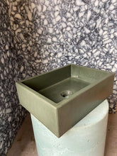 Load image into Gallery viewer, Sample Sale -  Concrete Sink - The Mini Rectangle - Beulah Green