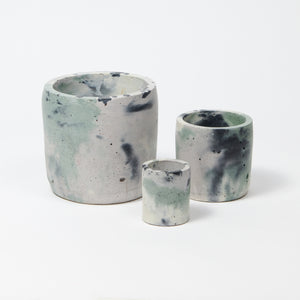 Goodhood x Smith & Goat - Concrete Pot Set - Small, Medium and Large Green and Lilac