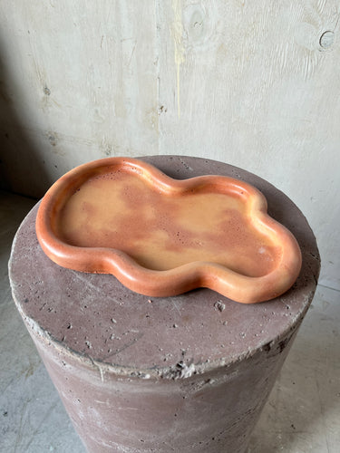 Outlet Wobble Concrete Tray - Custom Orange Mix