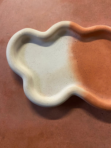 Outlet Wobble Concrete Tray -Terracotta and Blush