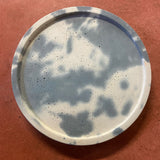 Outlet Concrete 18cm Round Tray - Denim and White