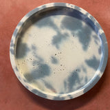 Outlet Concrete 29cm Round Tray - Denim and White