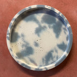 Outlet Concrete 29cm Round Tray - Denim and White