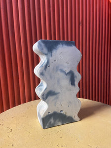 Outlet Concrete Wiggle Vase - Denim and White