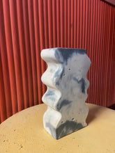 Load image into Gallery viewer, Outlet Concrete Wiggle Vase - Denim and White