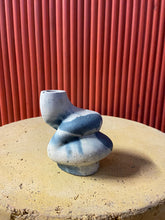 Load image into Gallery viewer, Outlet Little Glob Concrete Candle Holder - Denim and White