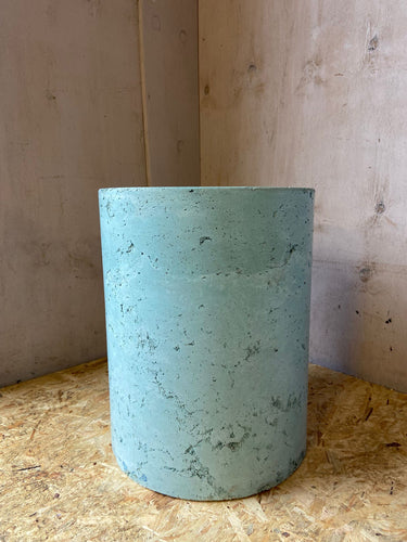 Outlet -  Round Concrete Mid Height Plinth - Blue - Price Includes UK Wide Delivery