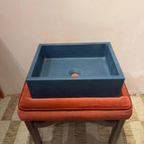 Sample Sale -  Concrete Sink - The Mini Rectangle - Blue Steele