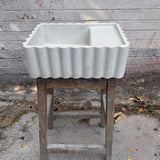 Sample Sale -  Concrete Sink - The Fluted Rectangle - Powder