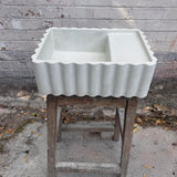 Sample Sale -  Concrete Sink - The Fluted Rectangle - Powder