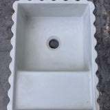 Sample Sale -  Concrete Sink - The Fluted Rectangle - Powder