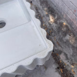 Sample Sale -  Concrete Sink - The Fluted Rectangle - Powder