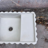Sample Sale -  Concrete Sink - The Fluted Rectangle - Powder