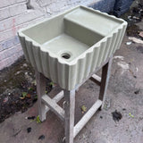 Sample Sale - Concrete Sink - The Fluted Rectangle - Truffle Shuffle