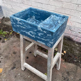 Sample Sale -  Concrete Sink - The Cloakroom Basin - Blue Steele and Pigeon Marble