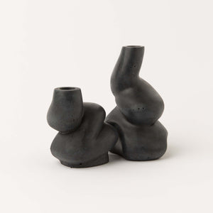 The Cuddle - A Pair of Little and Big Glob Candle Holders