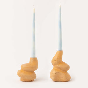 The Cuddle - A Pair of Little and Big Glob Candle Holders