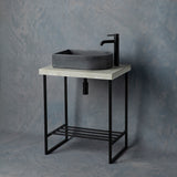Freestanding Metal Basin Stand with Concrete Top