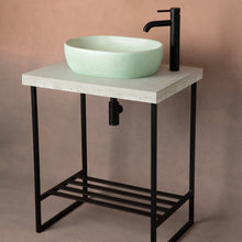 Load image into Gallery viewer, Freestanding Metal Basin Stand with Concrete Top