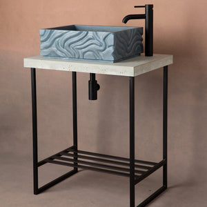Freestanding Metal Basin Stand with Concrete Top